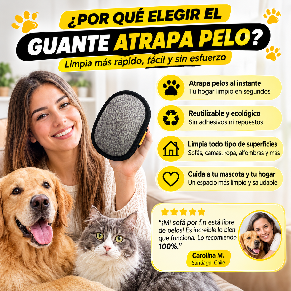 PetGlove Pro™- PACK 2 Guante Removedor Pelo 2 En 1