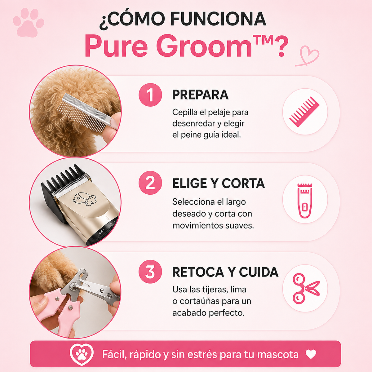 Pure Groom™-Cortadora inalambrica de tu mascota