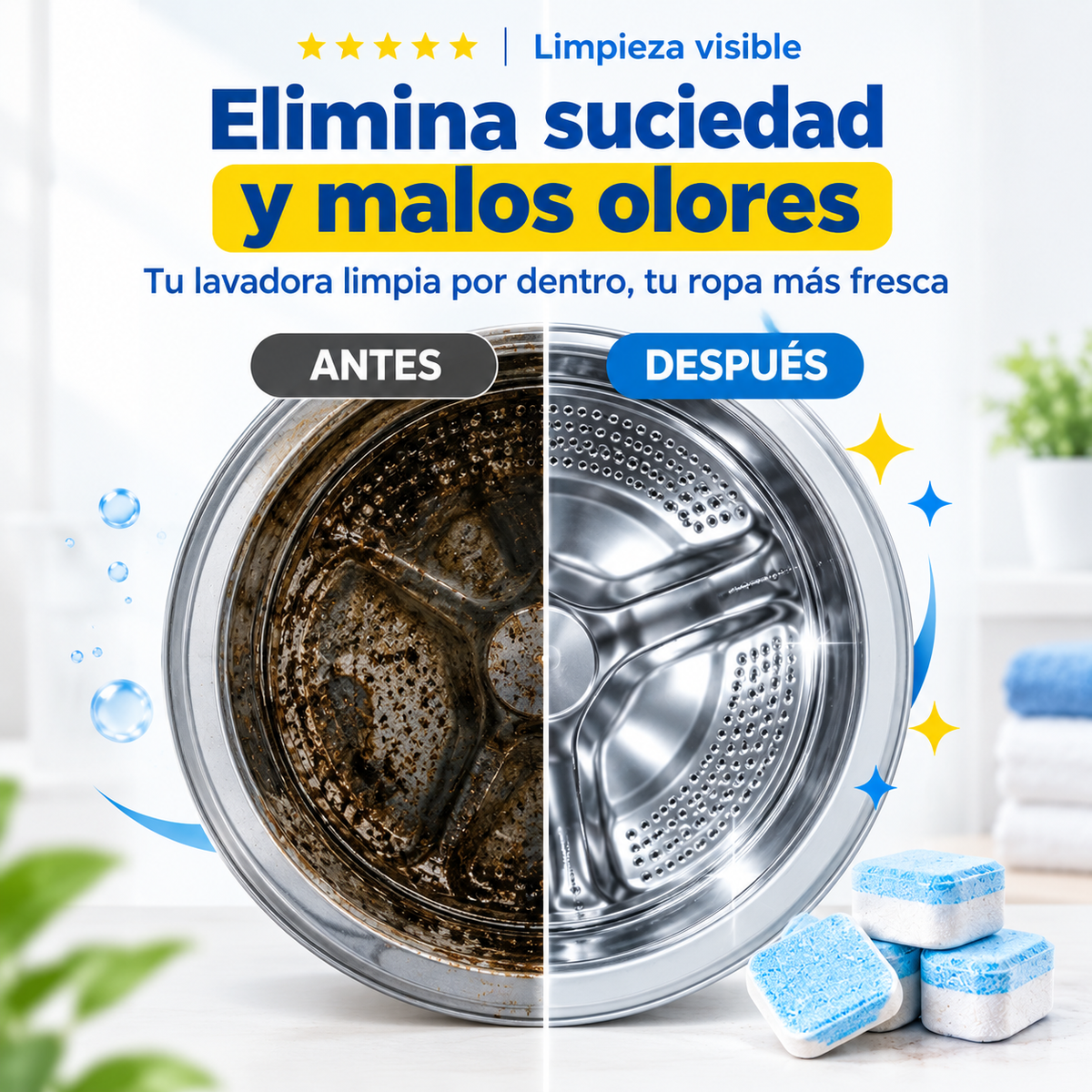 Pack De 12 Pastillas Limpia Lavadora